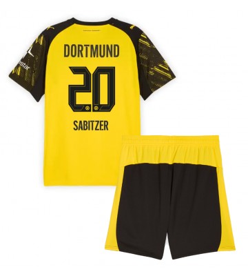 Borussia Dortmund Marcel Sabitzer #20 Primera Equipación Niños 2025-26 Manga Corta (+ Pantalones cortos)